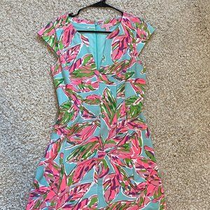 Lilly Pulitzer Brielle Dress Blue Tropical Size S